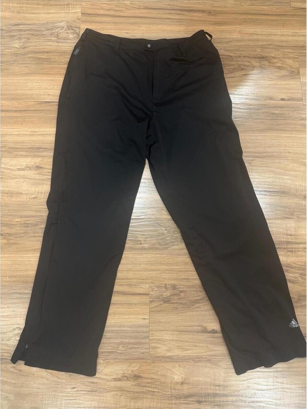 Adidas ClimaProof Black Softshell Rain Pants Women’s Large Zip Hem Golf Outdoor